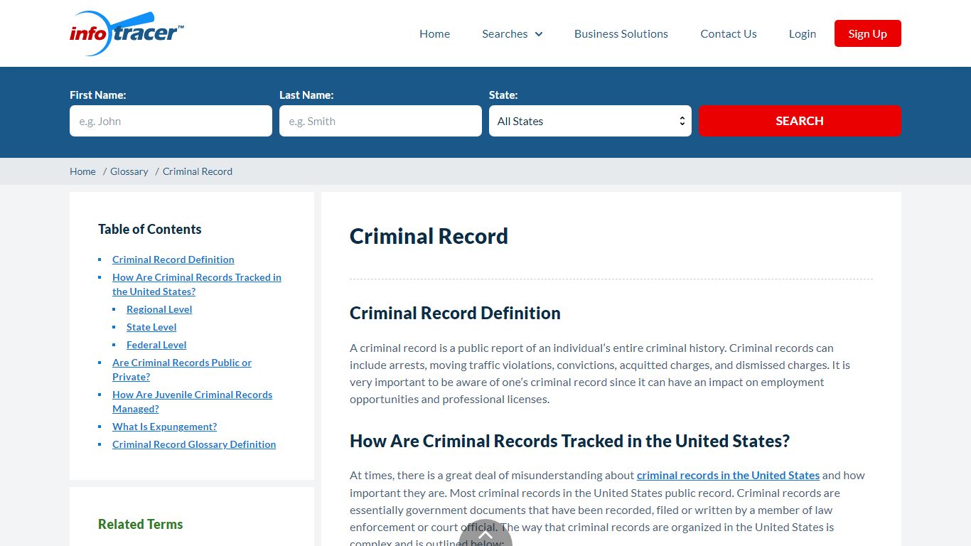 What Is Criminal Record? - Meaning and Definition - Infotracer Glossary